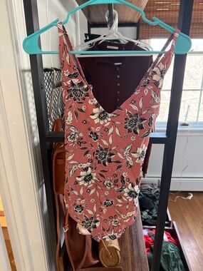Kona Sol Rose Floral One-Piece Swimsuit